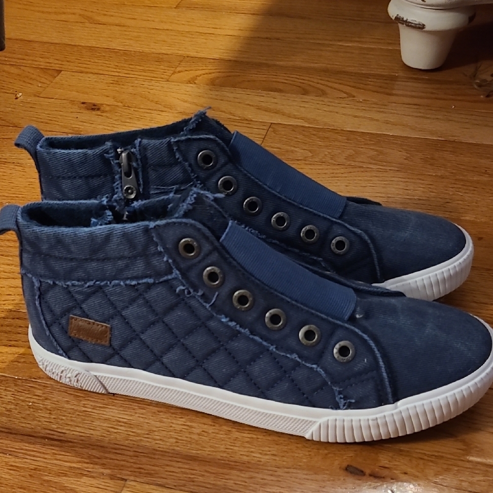 Blowfish Blue Quilted High-Top Sneakers